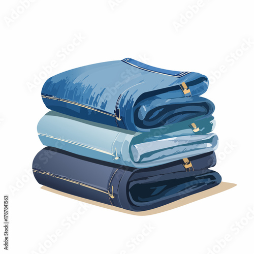 Stack of folded denim jeans