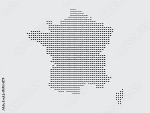 France map dotted silhouette geography country europe border contour shape