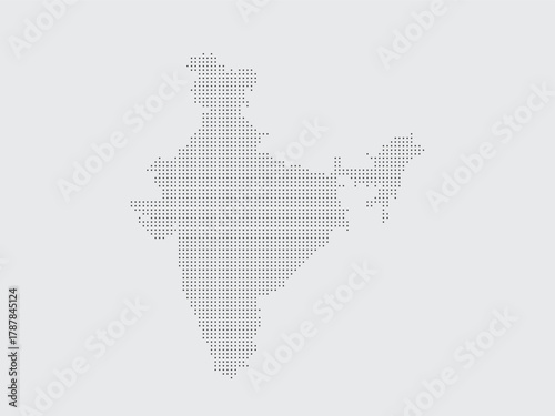 India map dotted silhouette geography country asia border contour shape