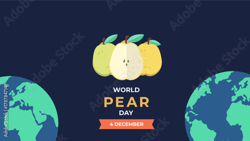 World pear day flyer illustration