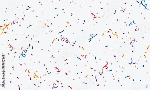 Confetti explosion falling vector illustration isolated colorful decoration