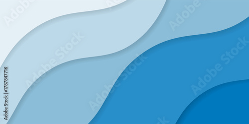 Layered Blue Abstract Waves Background. Modern trendy design in Vector Illustration