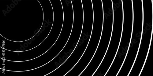Seamless circular lines pattern radio wave background, radio wave illustration background.