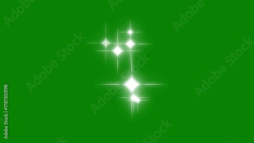 Glitter Sparkle Stars Animation on Green Screen, Shining White Doodle Twinkle FX, Magic Light Burst Trails, Comic Flash Pop-Up, Spark Particles Loop Background Video in Stunning 4K