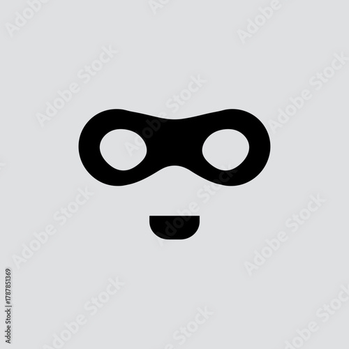 Minimal hacker mask outline vector – Great for anonymity, hacking, or digital security concept designs.