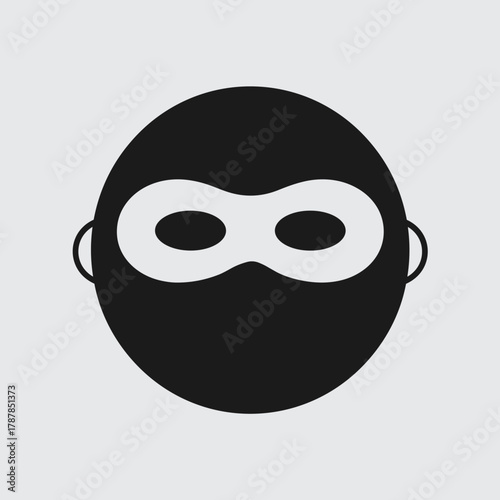 Minimal hacker logo mask vector – Great for tech branding, hacker-themed visuals, or digital privacy campaigns.
