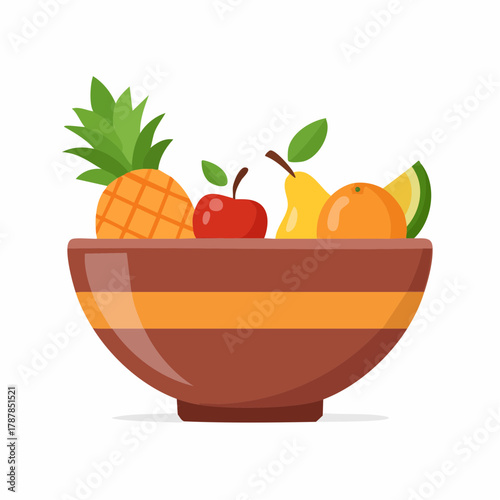 Clay bowl with fresh fruit