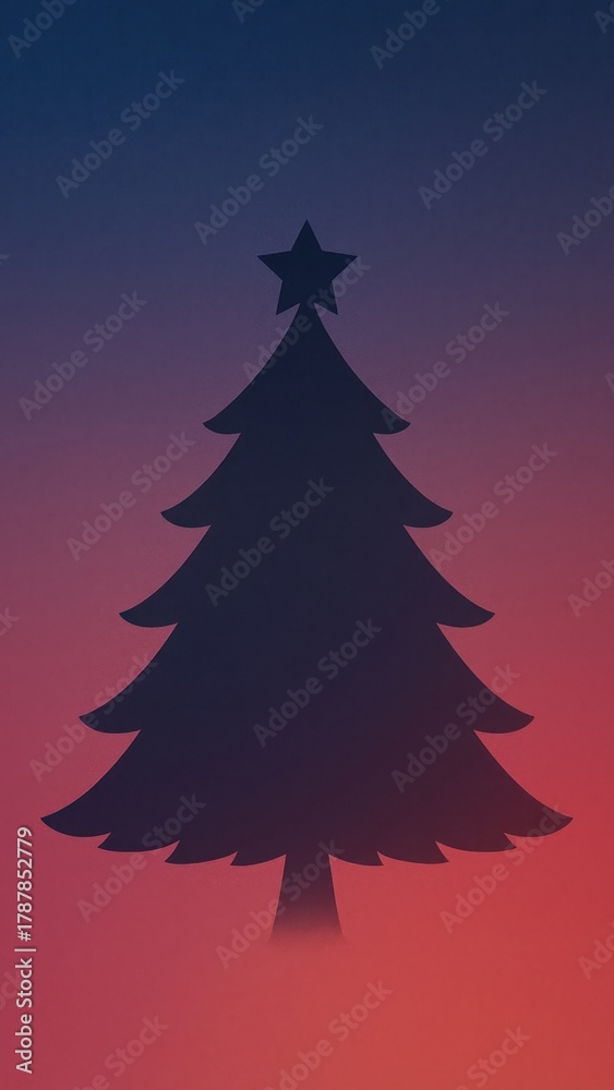 Obraz premium Silhouette tree against gradient sky mobile wallpaper