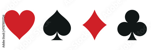 Poker card suits vector set