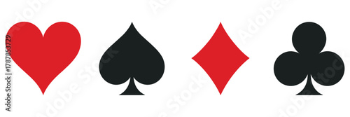 Poker card suits vector set