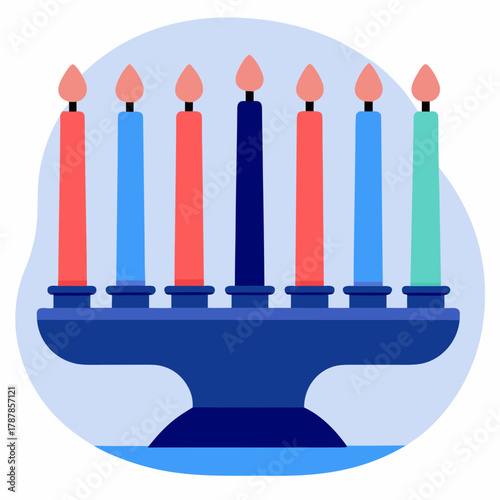 Kwanzaa candles on a candelabrum celebrating African heritage