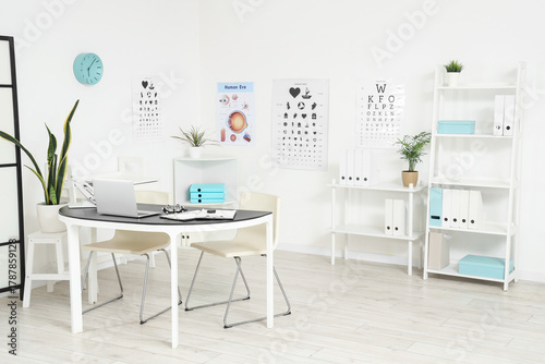 Interior of oculist's offic...