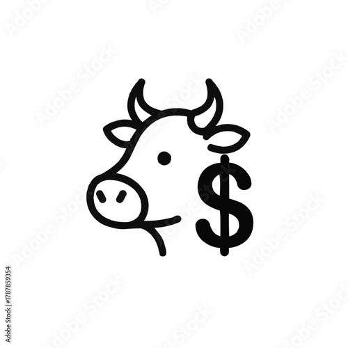 Profitable livestock symbol represents financial growth and agricultural success