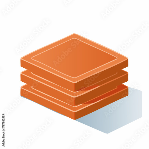Stack of terracotta tiles
