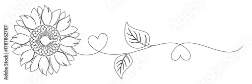 sunflower line art style vector 2.eps