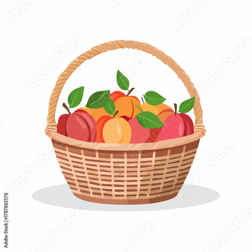 Basket of ripe peaches