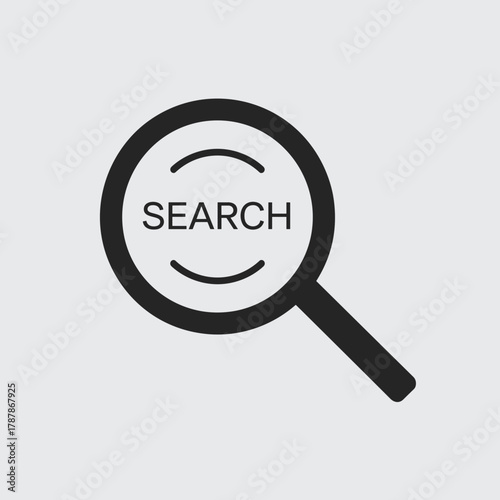 Minimalist magnifying glass with plus symbol – Great for zoom function icons, search tools, or data visualization interfaces.