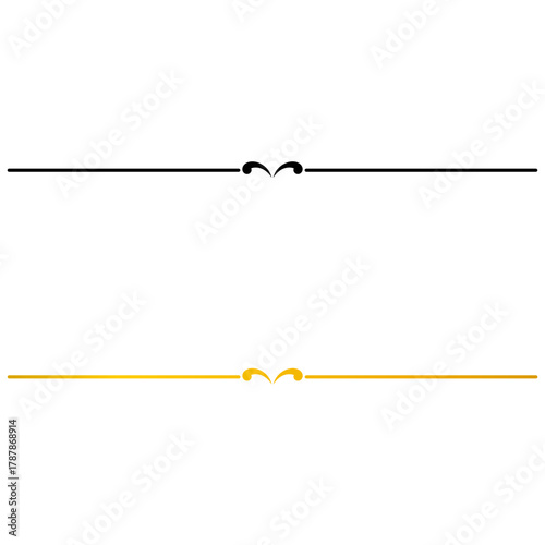 Stylish black and gold minimalist divider – Elegant thin line accent, ideal for page separator, posters, and luxury designs.