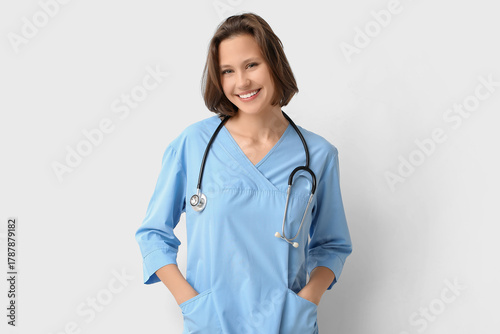 Beautiful female doctor wit...