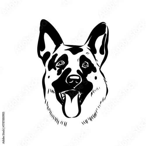 Eastern European shepherd, vector sketch