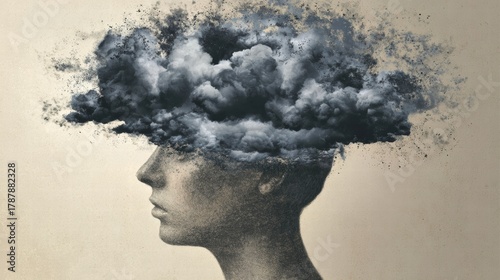 Conceptual illustration of suppressed emotions linked to stress and inner tension.