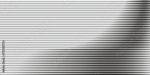 Thin line halftone gradient texture. Fading vertical stripe gradation background. Repeating wide pattern backdrop.