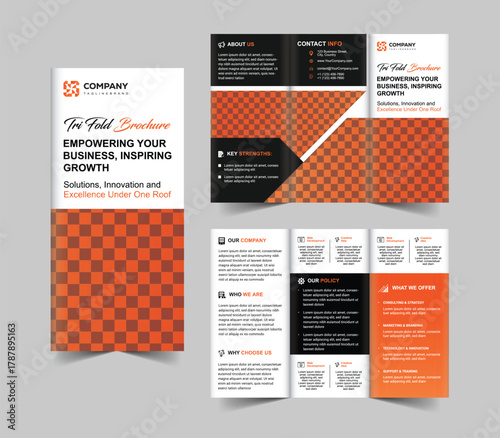 Bold Creative Trifold Brochure Design for Marketing Agency