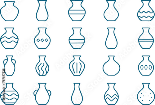 Collection of vases a diverse array of decorative vessels for flowers, plants, and home decor in a minimalist design