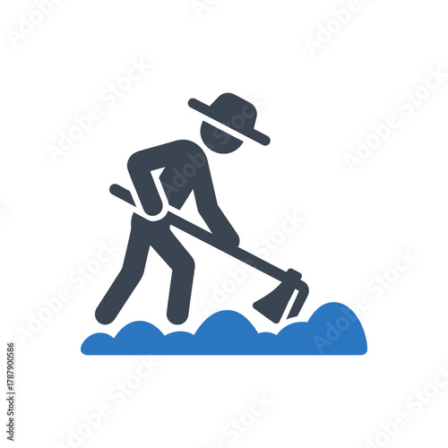 Farmer Tilling Soil icon