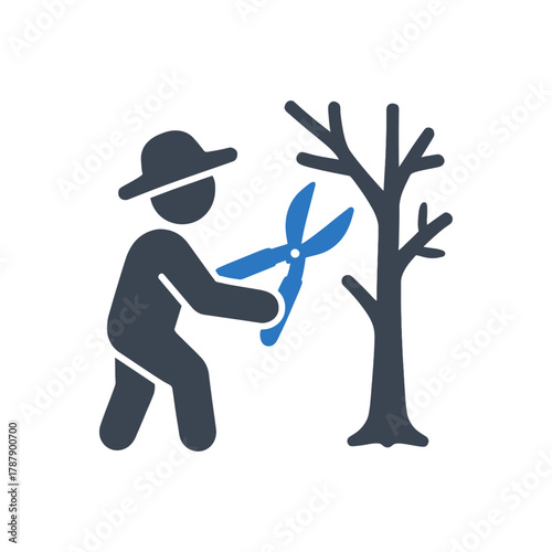 Farmer Pruning Tree icon