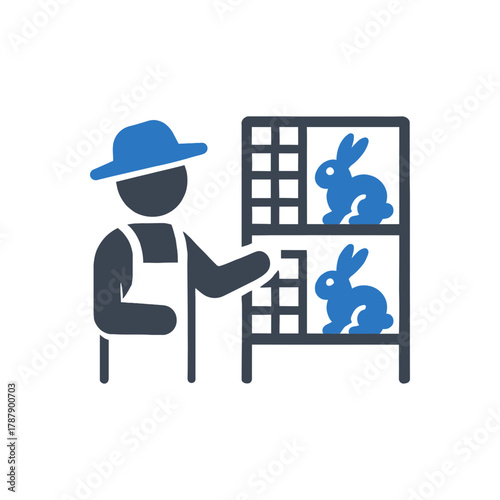 Farmer Raising Rabbits icon