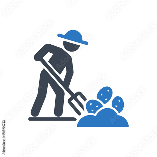 Farmer Digging Potatoes icon