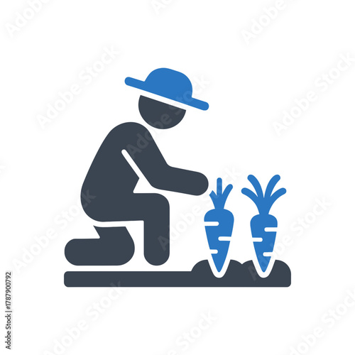 Farmer Harvesting Carrots icon