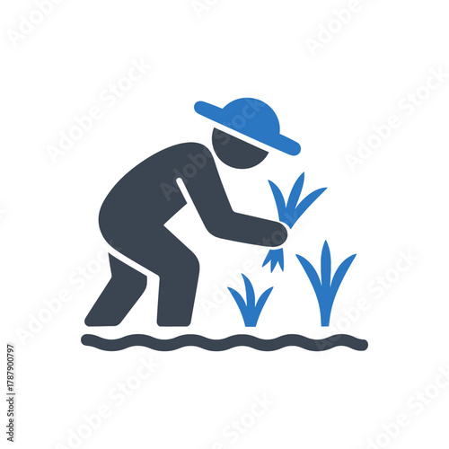 Farmer Planting Rice icon