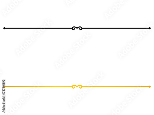 Classic black and gold separator – Elegant thin line with graceful ornamental touch, perfect for page breaks, text highlights, and branding layouts.