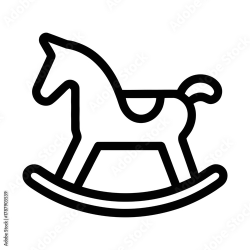 rocking horse line icon