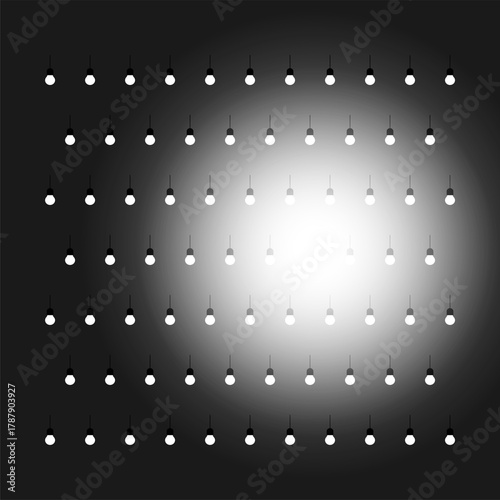 abstract lamps with black, white and yellow light