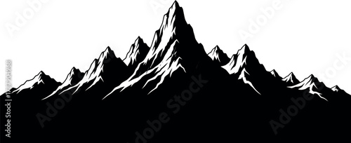 Mountain range silhouette Vector