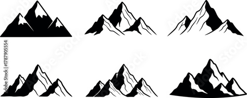 Mountain peaks vector set Vector