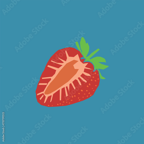 illustration of strawberry on a white background  Ai generated