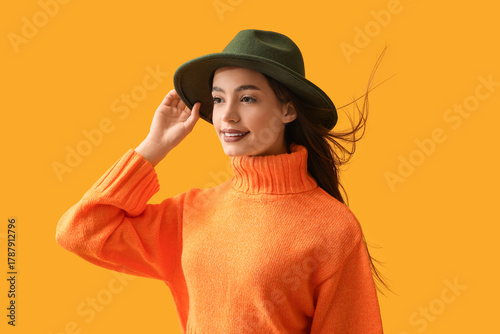 Beautiful young woman in st...