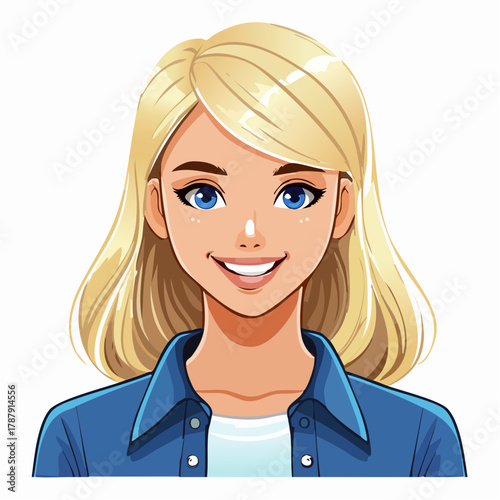 junge Frau - Cartoon Comic Stil