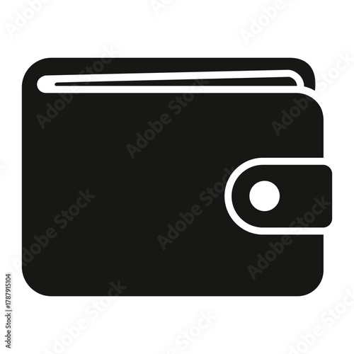 Black Wallet vector image Money Clip Minimalist Style Personal Finance Leather Wallet Icon Design Cash Holding