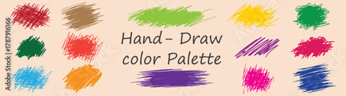 Hand Drawn Color Palette Illustration Vibrant Colors Artistic Expression Design Elements Creative Concepts Color