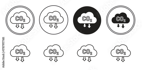 Carbon Dioxide Reduction Climate Change Icons Emission Control Environmental Awareness Renewable Energy Sustainable