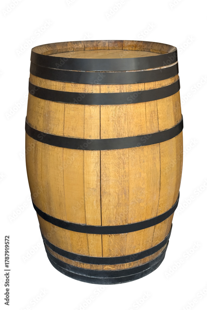 Fototapeta premium wine wooden barrel isolated on white background