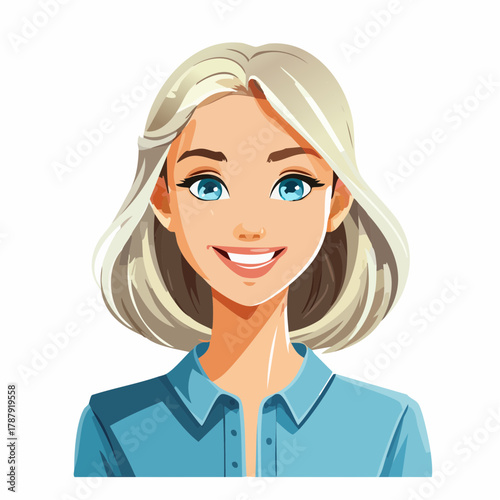 junge Frau - Cartoon Comic Stil