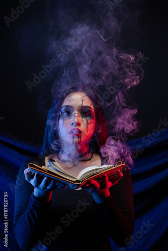 Gothic Asian fantasy woman expressing sorrow in cinematic tone.