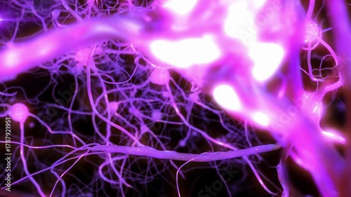 Abstract purple background with colorful smoke, lightning fractal pattern, and glowing electric motion art