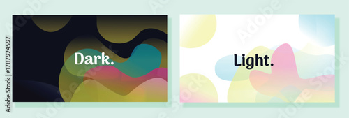 Abstract wave pattern background with dark and light themes, as well as striking and soft colors